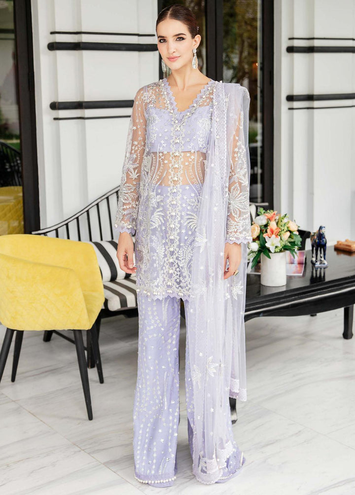 Luminous By Saad Shaikh Embroidered Net Suits Unstitched 4 Piece SSK23L Zarin - Formal Collection