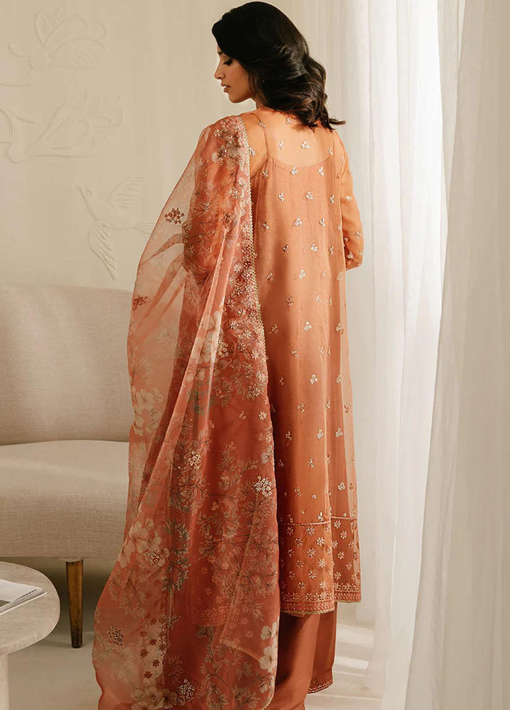 Luxe Atelier By Cross Stitch Embroidered Organza Suits Unstitched 4 Piece CS23LALU D-04 Cedar Alpine - Luxury Collection