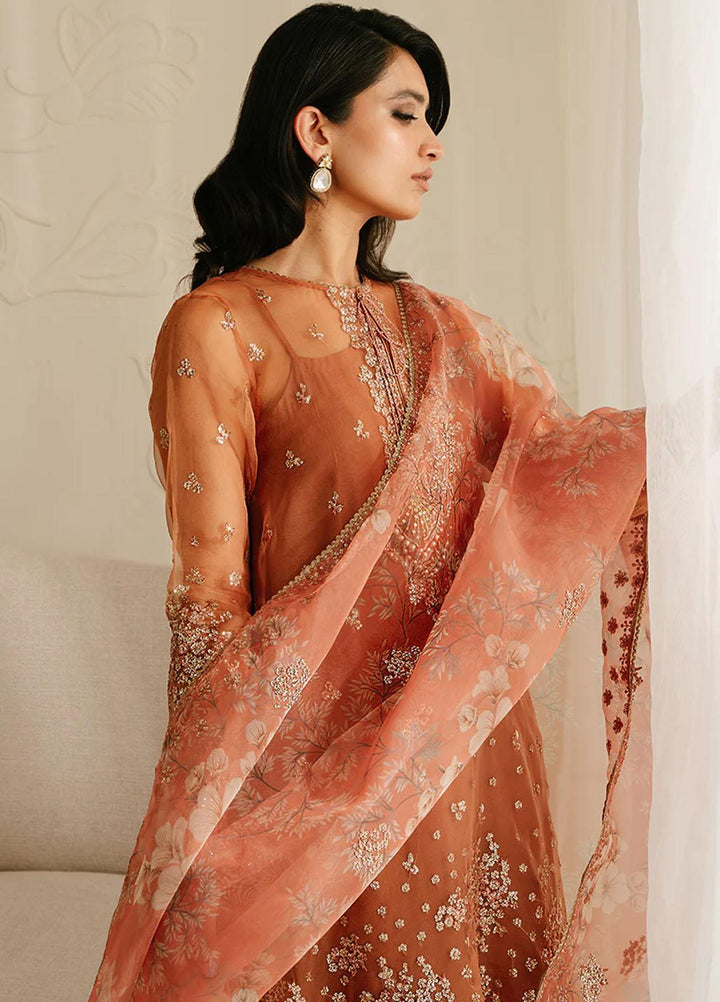 Luxe Atelier By Cross Stitch Embroidered Organza Suits Unstitched 4 Piece CS23LALU D-04 Cedar Alpine - Luxury Collection