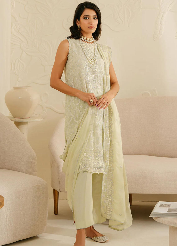 Luxe Atelier By Cross Stitch Embroidered Chiffon Suits Unstitched 4 Piece CS23LALU D-05 Foggy Dewkist - Luxury Collection