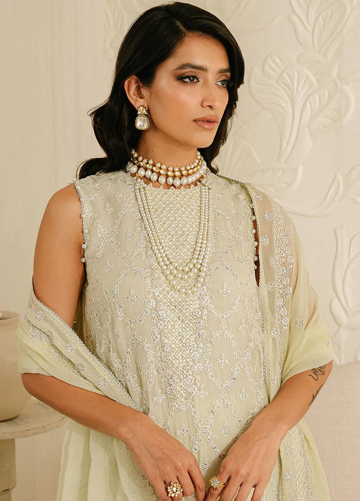 Luxe Atelier By Cross Stitch Embroidered Chiffon Suits Unstitched 4 Piece CS23LALU D-05 Foggy Dewkist - Luxury Collection