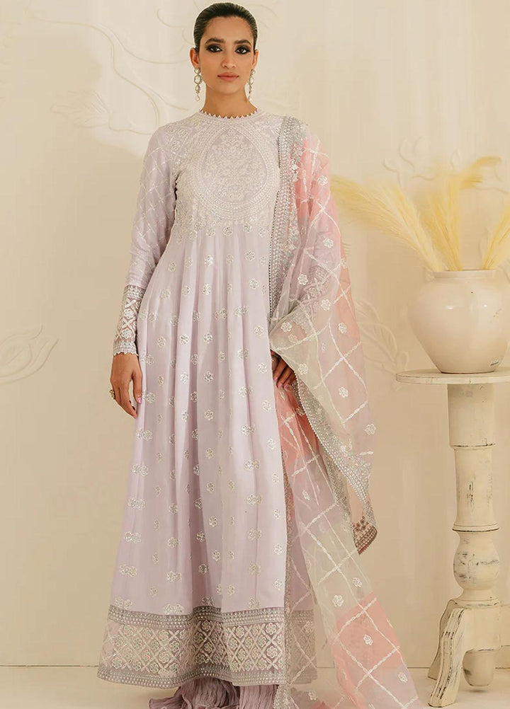 Luxe Atelier By Cross Stitch Embroidered Silk Suits Unstitched 3 Piece CS23LALU D-06 Pastel Mauve - Luxury Collection