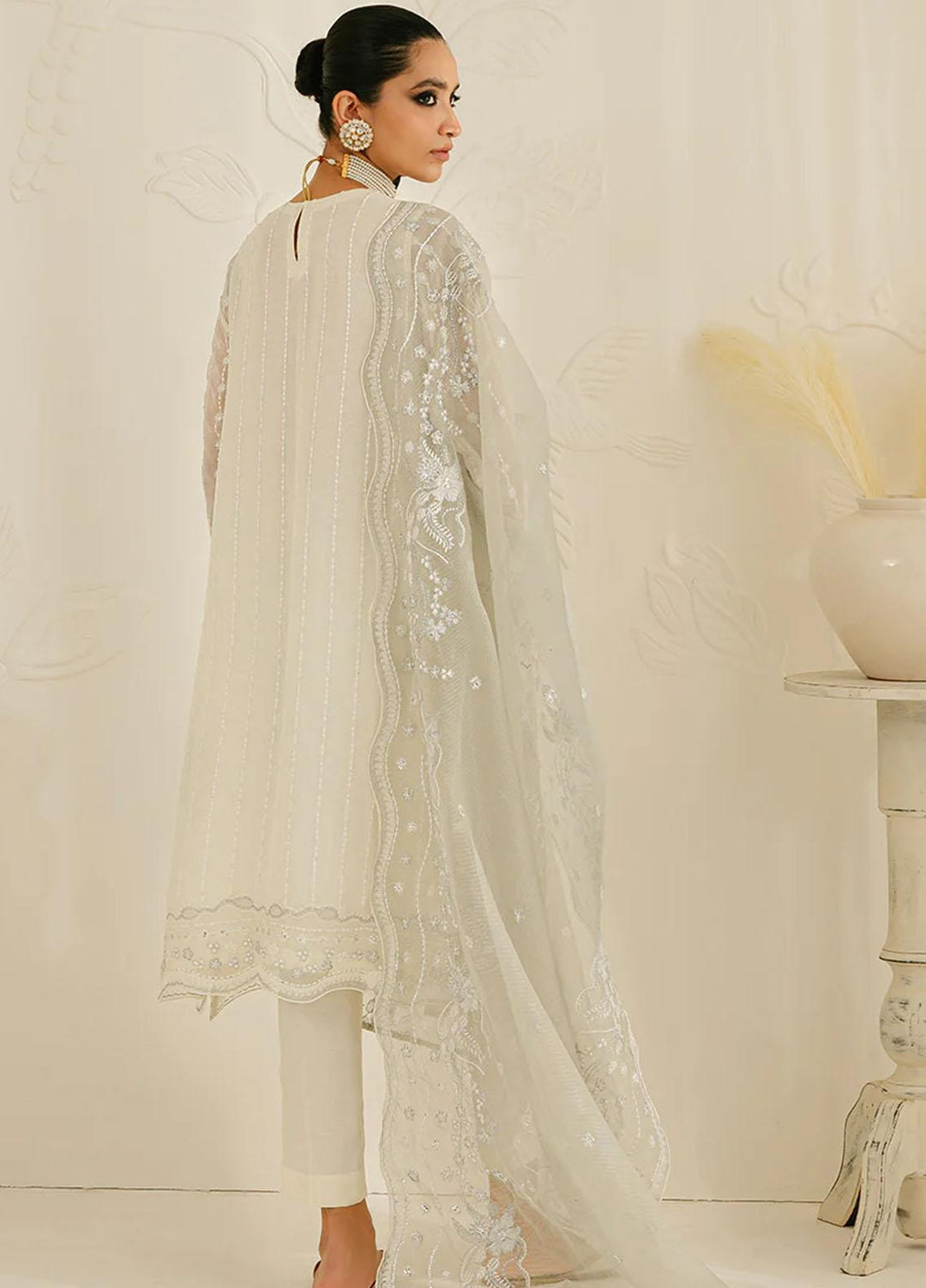 Luxe Atelier By Cross Stitch Embroidered Chiffon Suits Unstitched 4 Piece CS23LALU D-07 Pristine Grizzled - Luxury Collection