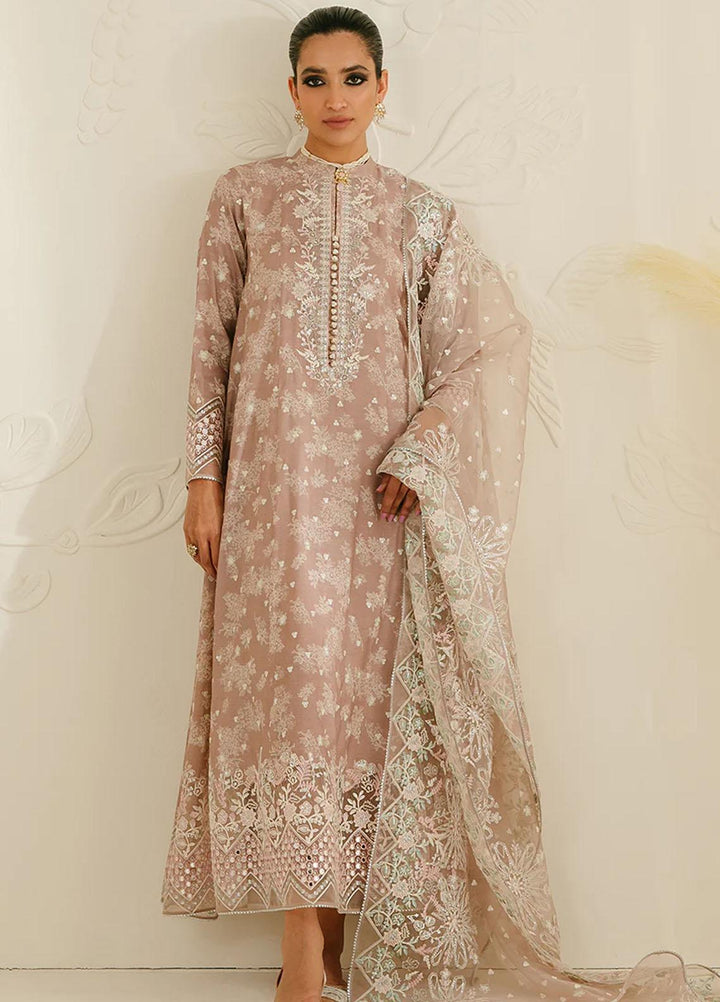 Luxe Atelier By Cross Stitch Embroidered Silk Suits Unstitched 3 Piece CS23LALU D-08 Sovran Pink - Luxury Collection