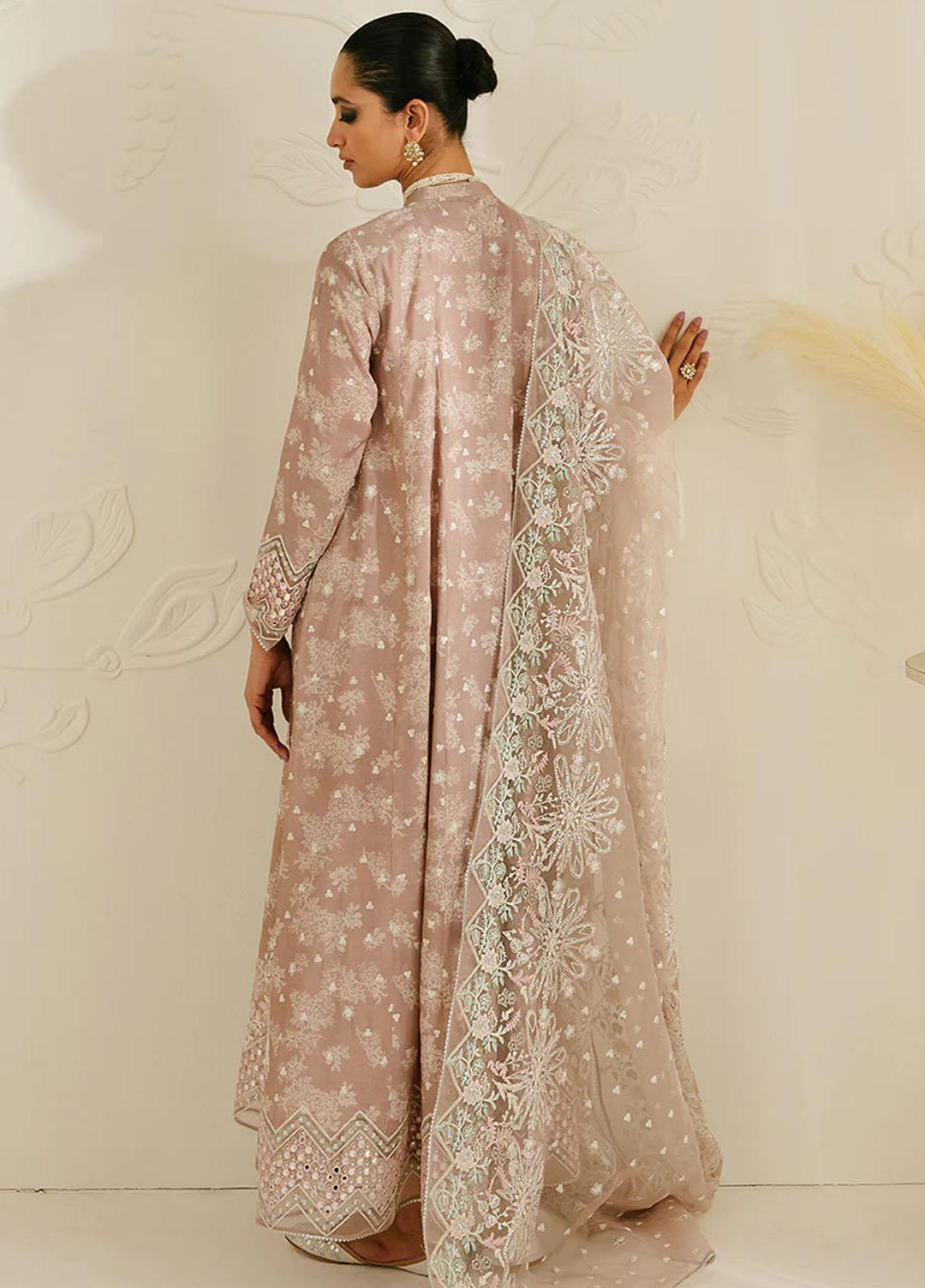 Luxe Atelier By Cross Stitch Embroidered Silk Suits Unstitched 3 Piece CS23LALU D-08 Sovran Pink - Luxury Collection