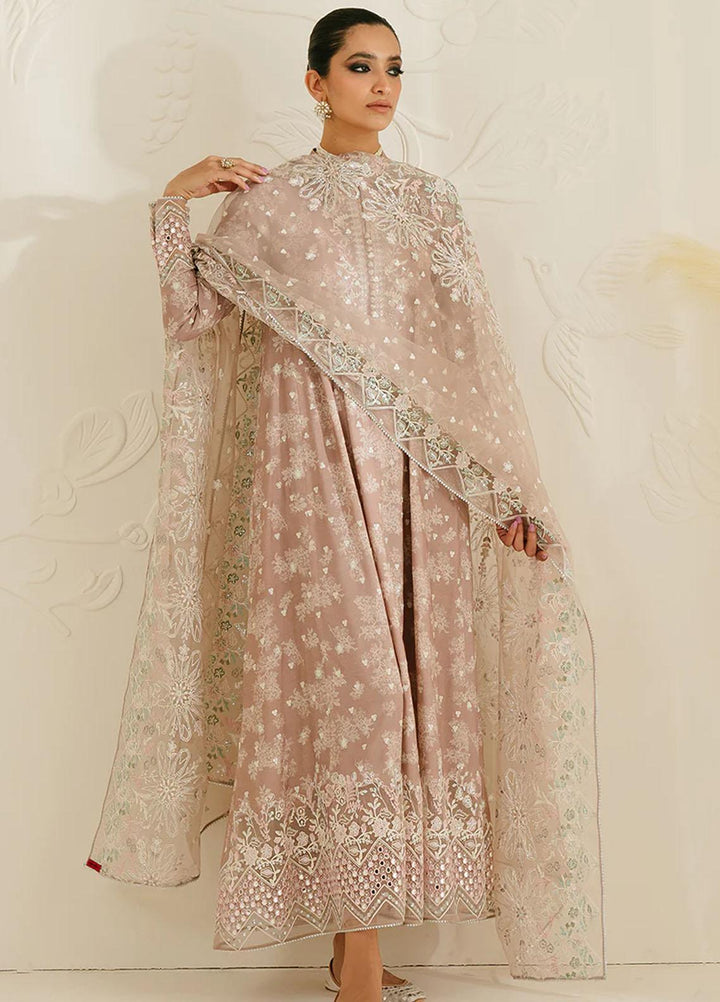 Luxe Atelier By Cross Stitch Embroidered Silk Suits Unstitched 3 Piece CS23LALU D-08 Sovran Pink - Luxury Collection