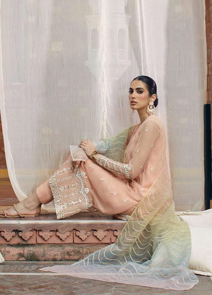 Luxe Atelier by Cross Stitch Embroidered Net Suits Unstitched 4 Piece CS22LA2 Cameo Luster - Luxury Collection