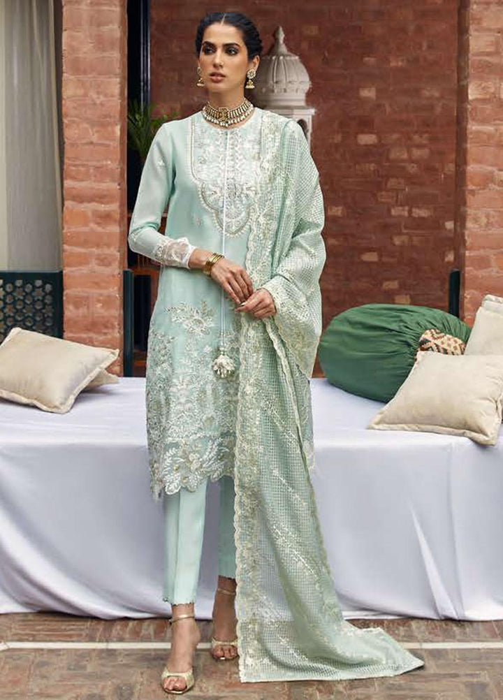 Luxe Atelier by Cross Stitch Embroidered Net Suits Unstitched 4 Piece CS22LA2 Floresence Glam - Luxury Collection