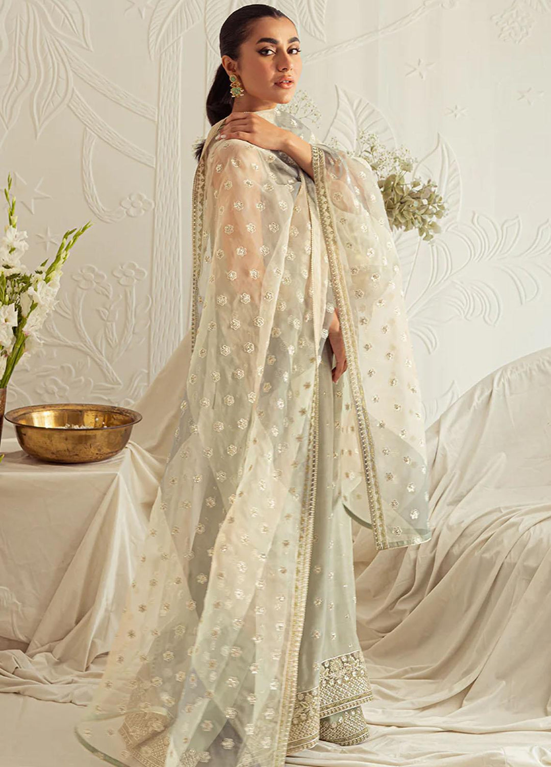 Luxe Atelier By Cross Stitch Embroidered Silk Suits Unstitched 4 Piece CS23LAL D-01 Chinois Cluster - Luxury Collection