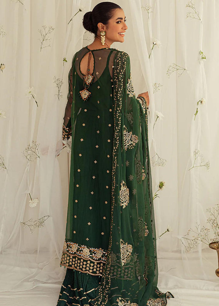 Luxe Atelier By Cross Stitch Embroidered Organza Suits Unstitched 4 Piece CS23LAL D-03 Emerald Ceylon - Luxury Collection