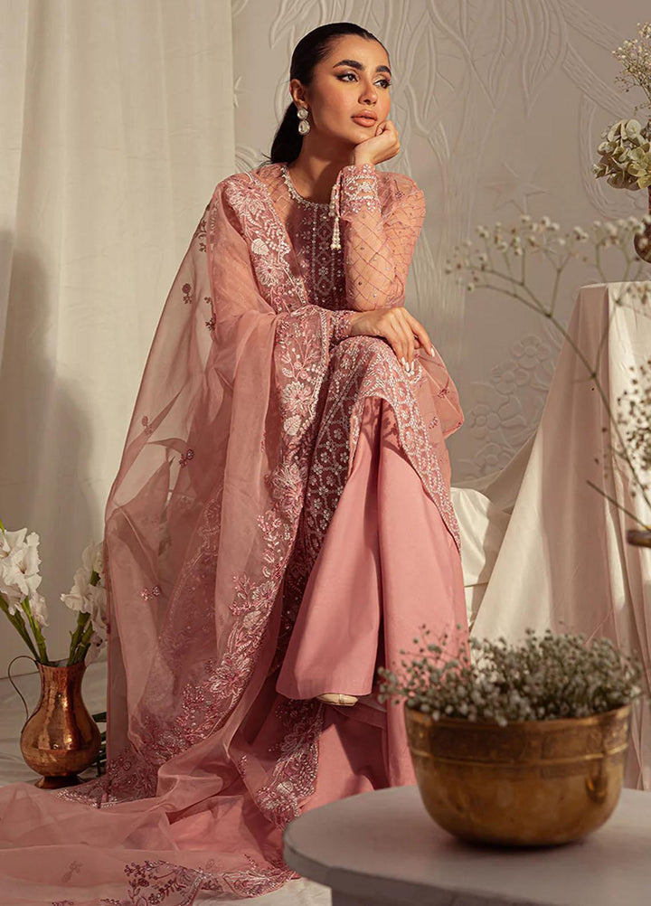 Luxe Atelier By Cross Stitch Embroidered Organza Suits Unstitched 4 Piece CS23LAL D-04 Cashmere Haze - Luxury Collection