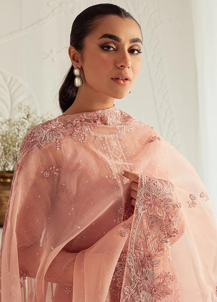 Luxe Atelier By Cross Stitch Embroidered Organza Suits Unstitched 4 Piece CS23LAL D-04 Cashmere Haze - Luxury Collection