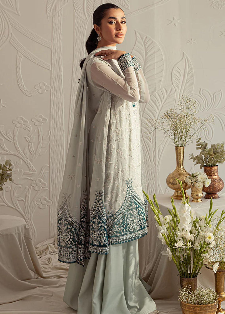 Luxe Atelier By Cross Stitch Embroidered Chiffon Suits Unstitched 4 Piece CS23LAL D-05 Freesia Pearl - Luxury Collection