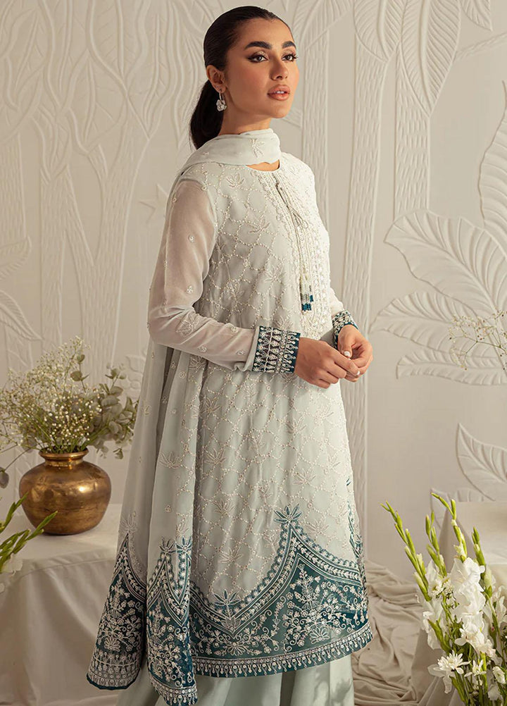 Luxe Atelier By Cross Stitch Embroidered Chiffon Suits Unstitched 4 Piece CS23LAL D-05 Freesia Pearl - Luxury Collection