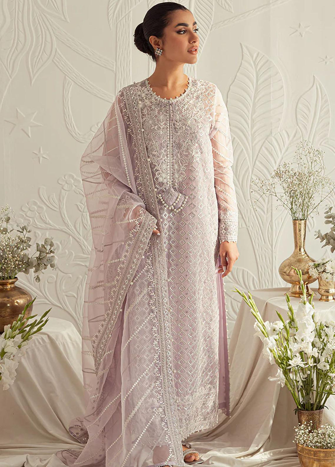 Luxe Atelier By Cross Stitch Embroidered Organza Suits Unstitched 4 Piece CS23LAL D-06 Chromatic Hue - Luxury Collection