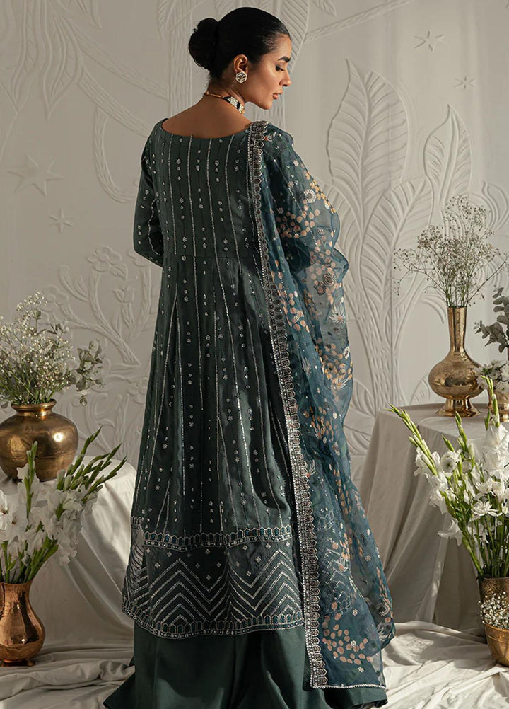Luxe Atelier By Cross Stitch Embroidered Silk Suits Unstitched 4 Piece CS23LAL D-08 Vintage Ebony - Luxury Collection