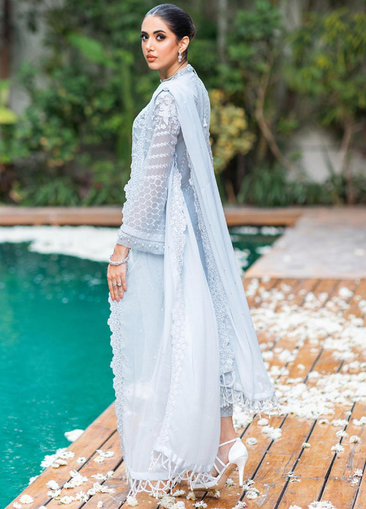 Luxe By Azure Embroidered Chiffon Suits Unstitched 3 Piece AZU23LE3 AS-114 Granite Grace - Festive Collection