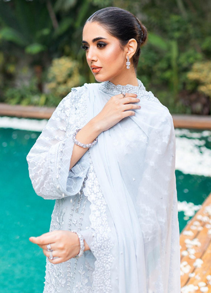 Luxe By Azure Embroidered Chiffon Suits Unstitched 3 Piece AZU23LE3 AS-114 Granite Grace - Festive Collection