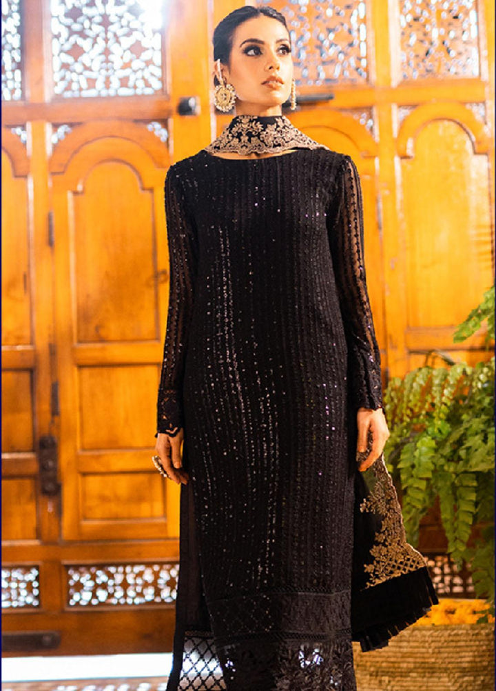 Luxe By Azure Embroidered Chiffon Suits Unstitched 3 Piece AZU23LE3 AS-116 Onyx Dove - Festive Collection