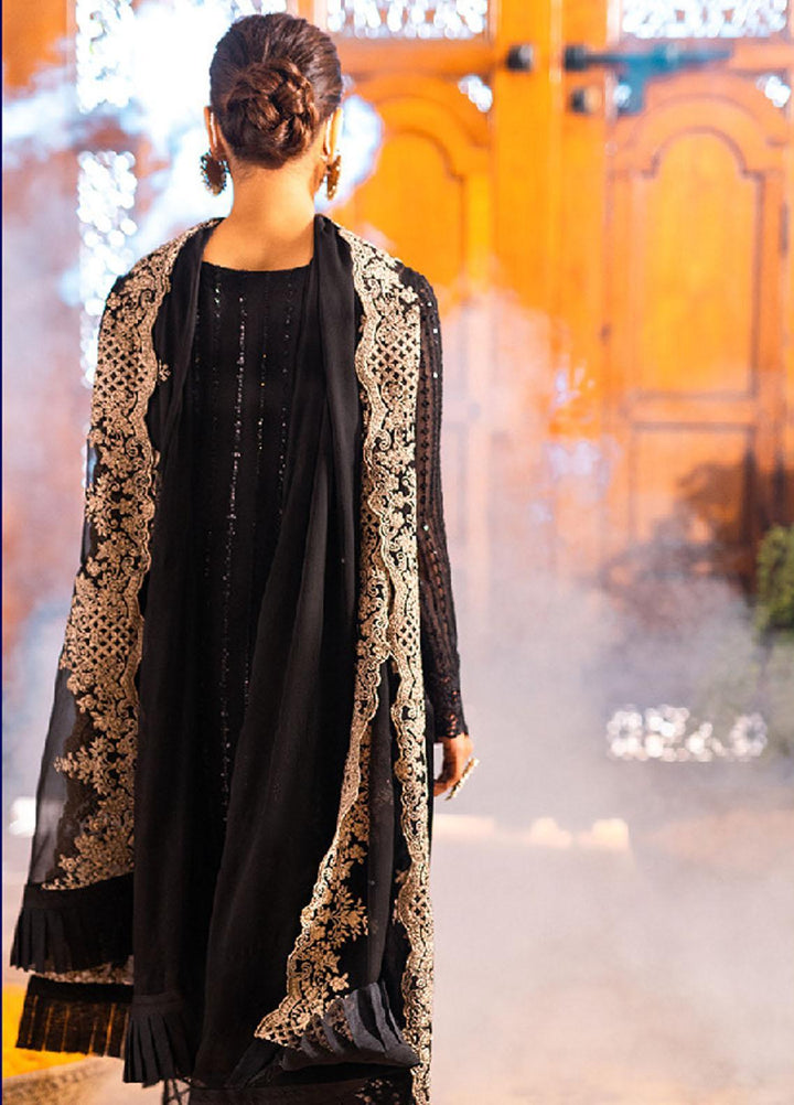 Luxe By Azure Embroidered Chiffon Suits Unstitched 3 Piece AZU23LE3 AS-116 Onyx Dove - Festive Collection