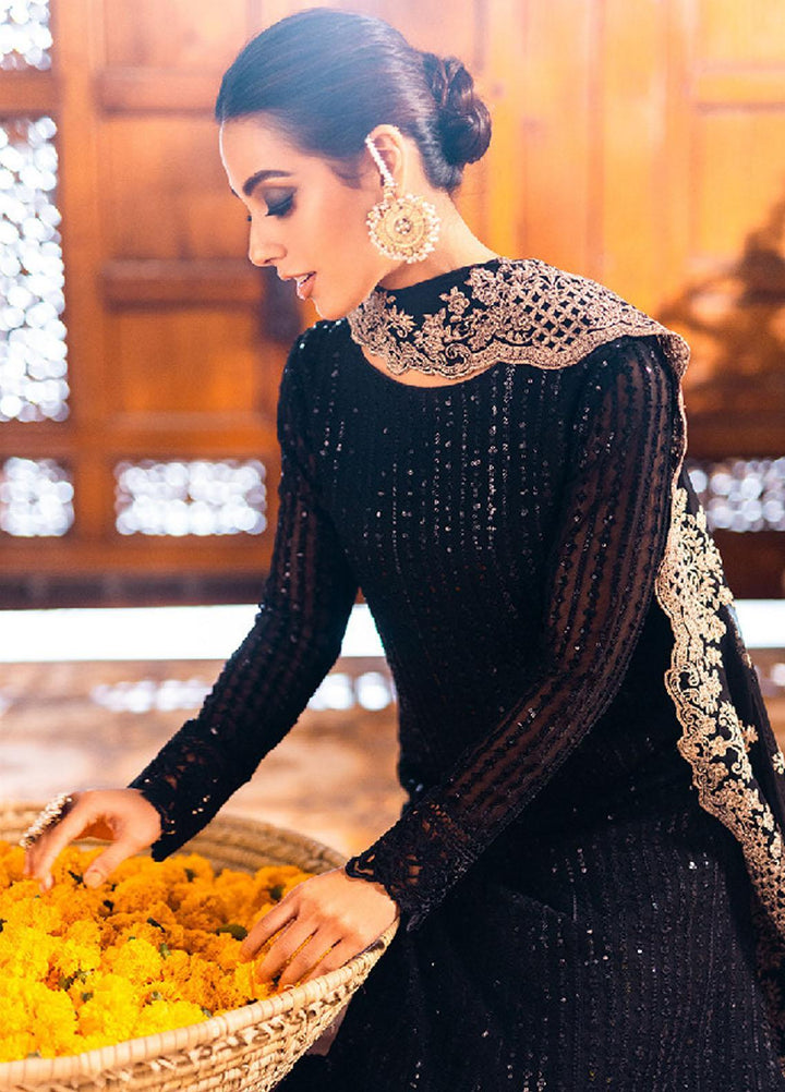 Luxe By Azure Embroidered Chiffon Suits Unstitched 3 Piece AZU23LE3 AS-116 Onyx Dove - Festive Collection