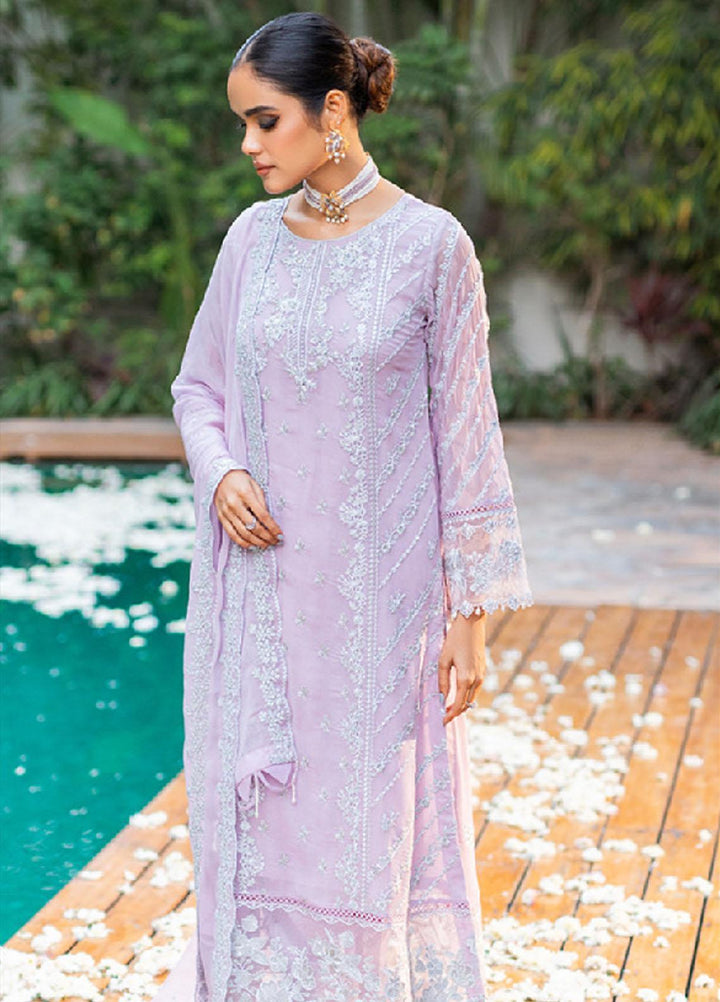 Luxe By Azure Embroidered Chiffon Suits Unstitched 3 Piece AZU23LE3 AS-117 Mastic Swan - Festive Collection