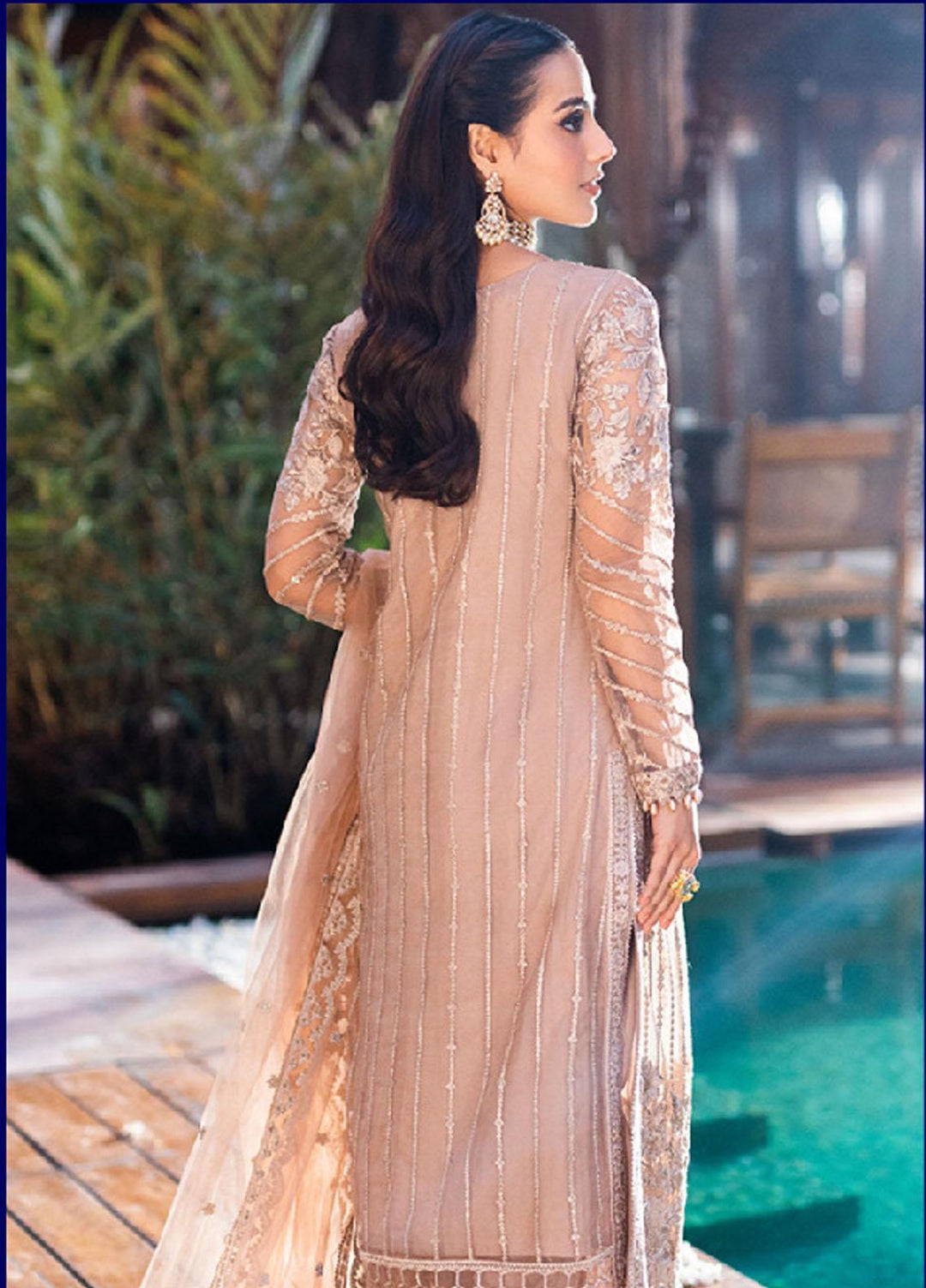Luxe By Azure Embroidered Net Suits Unstitched 3 Piece AZU23LE3 AS-119 Star Dazzle - Festive Collection