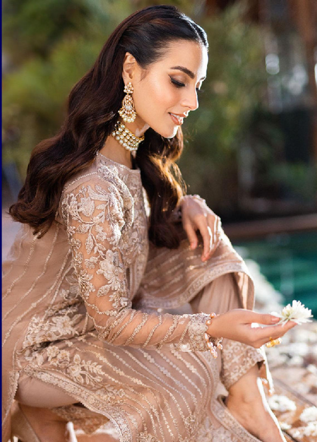 Luxe By Azure Embroidered Net Suits Unstitched 3 Piece AZU23LE3 AS-119 Star Dazzle - Festive Collection