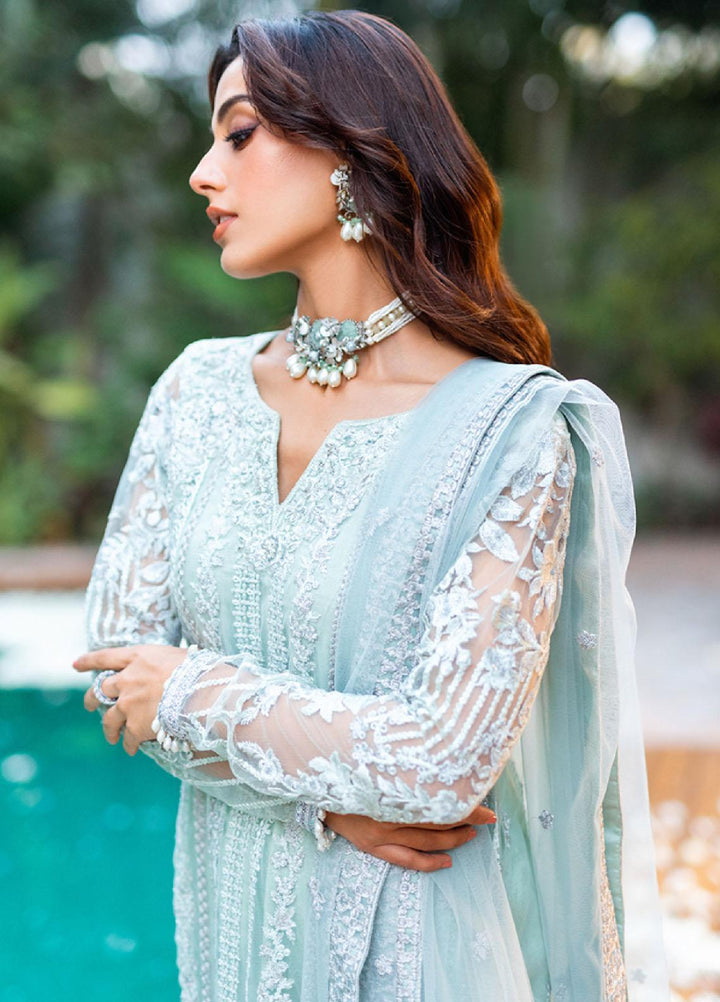 Luxe By Azure Embroidered Net Suits Unstitched 3 Piece AZU23LE3 AS-120 Mint Breeze - Festive Collection