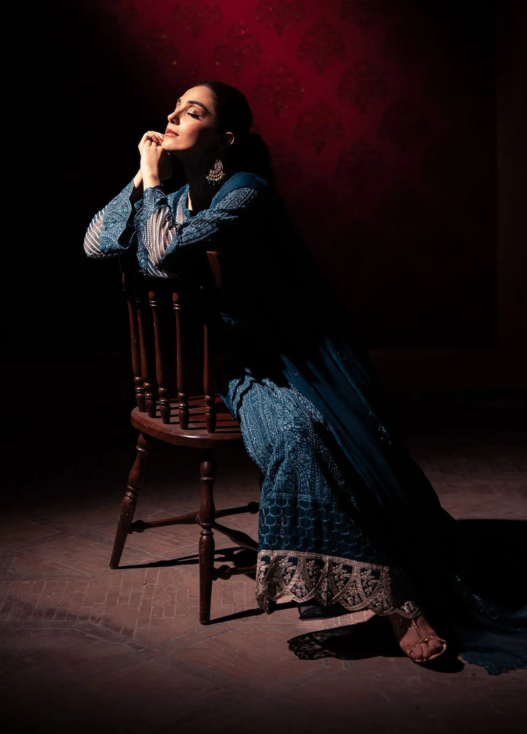 Luxe by Azure Embroidered Chiffon Suit Unstitched 3 Piece AZU24L Emerald Grace - Formal Collection