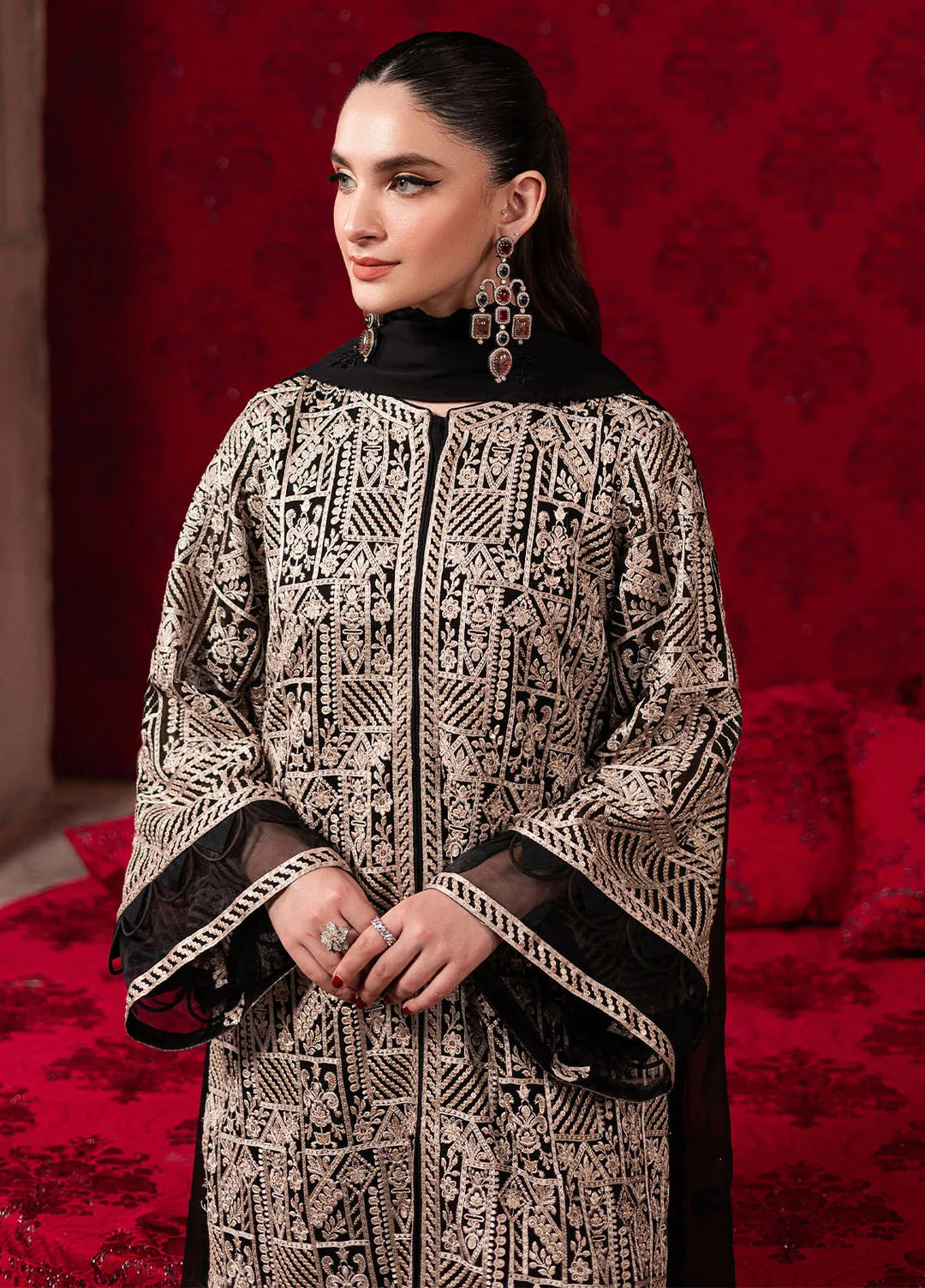 Luxe by Azure Embroidered Chiffon Suit Unstitched 3 Piece AZU24L Urban Muse - Formal Collection