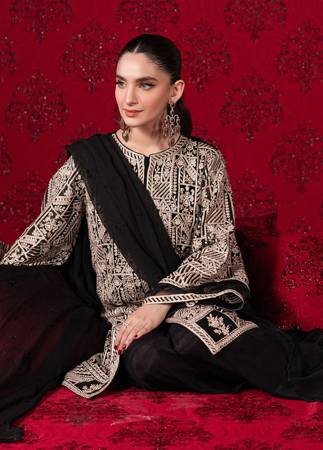 Luxe by Azure Embroidered Chiffon Suit Unstitched 3 Piece AZU24L Urban Muse - Formal Collection