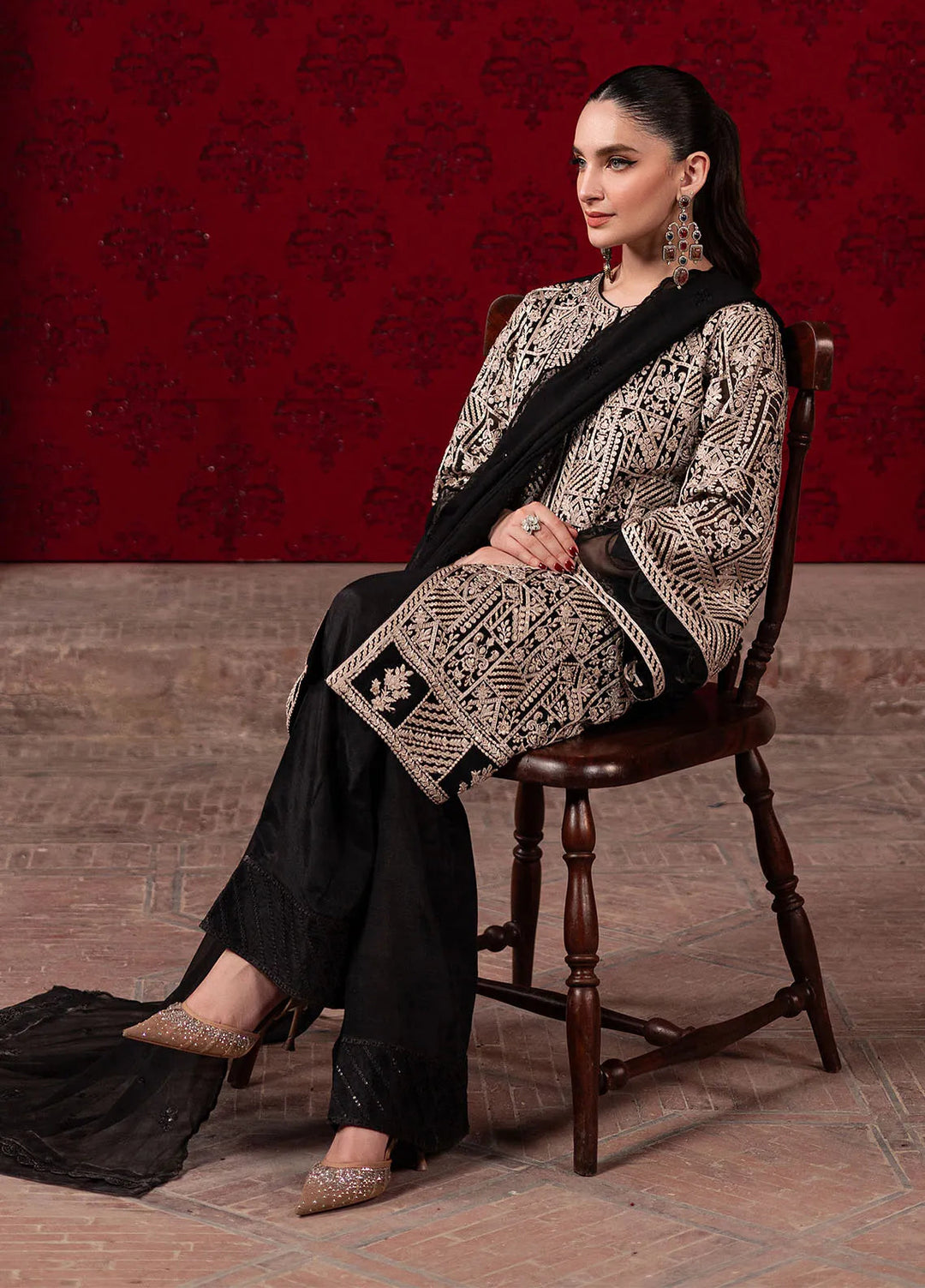 Luxe by Azure Embroidered Chiffon Suit Unstitched 3 Piece AZU24L Urban Muse - Formal Collection