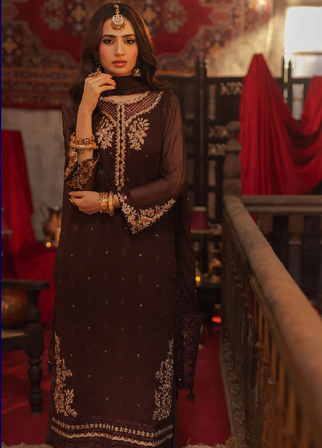Luxe by Azure Embroidered Chiffon Suits Unstitched 3 Piece AZU24LE AAAS-126 Amber Aura  - Festive Collection