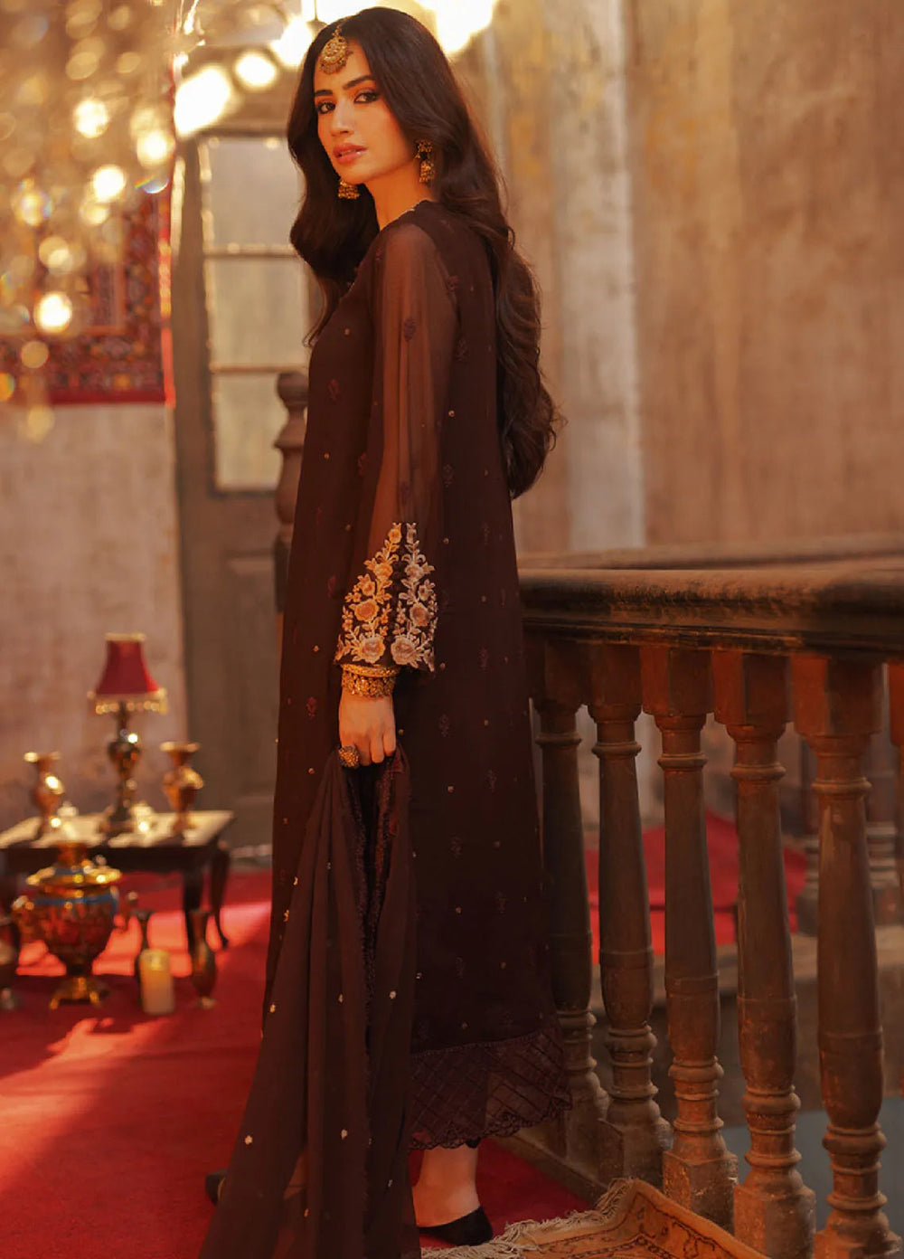 Luxe by Azure Embroidered Chiffon Suits Unstitched 3 Piece AZU24LE AAAS-126 Amber Aura  - Festive Collection