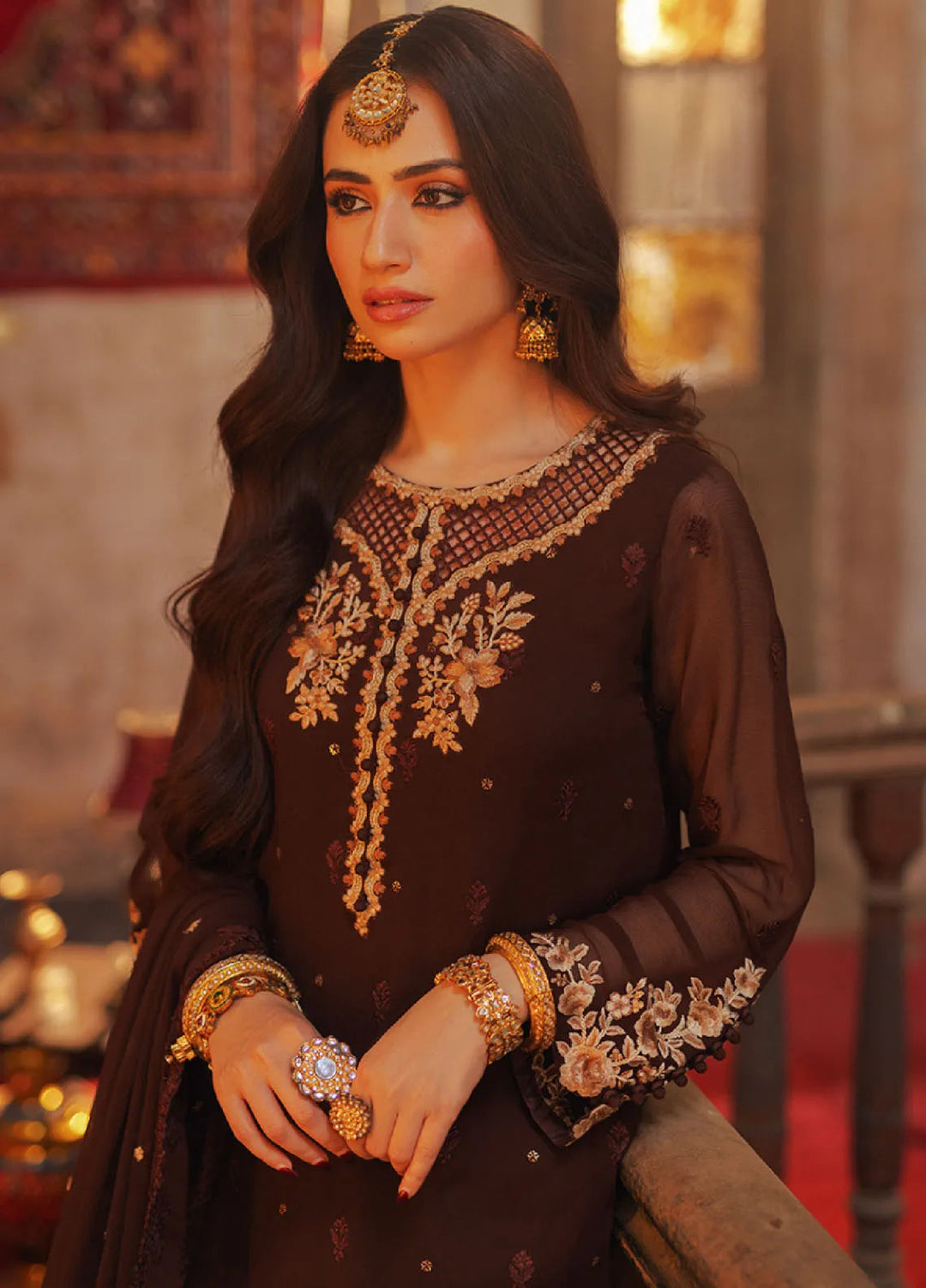 Luxe by Azure Embroidered Chiffon Suits Unstitched 3 Piece AZU24LE AAAS-126 Amber Aura  - Festive Collection