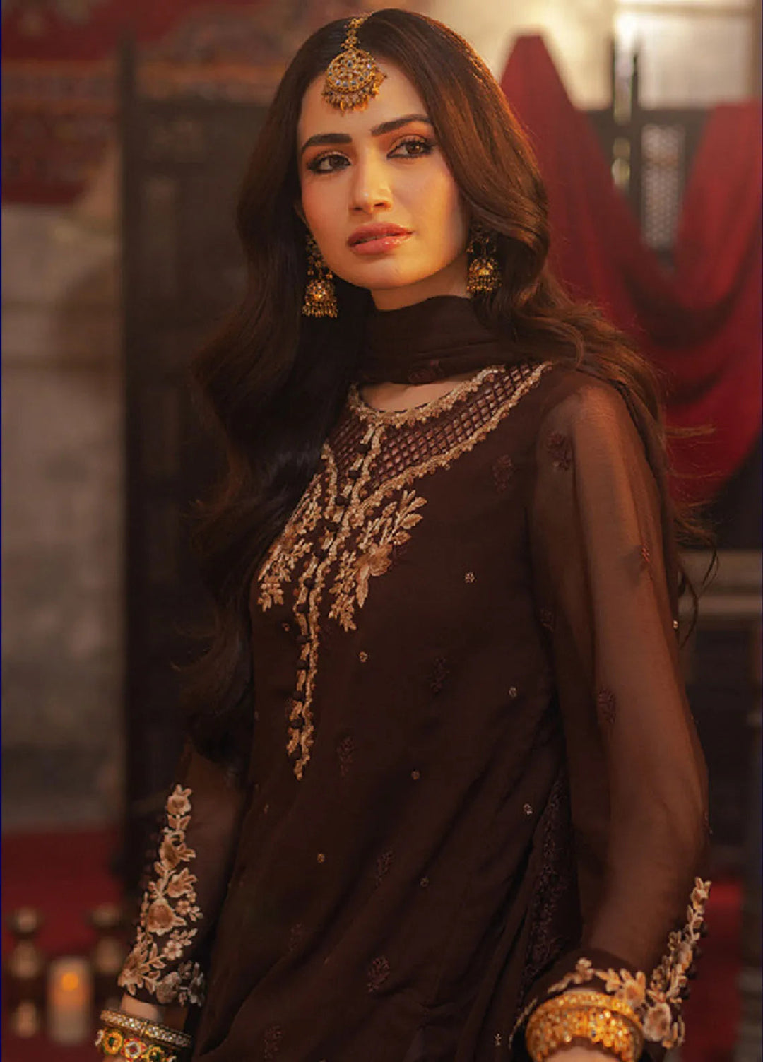 Luxe by Azure Embroidered Chiffon Suits Unstitched 3 Piece AZU24LE AAAS-126 Amber Aura  - Festive Collection
