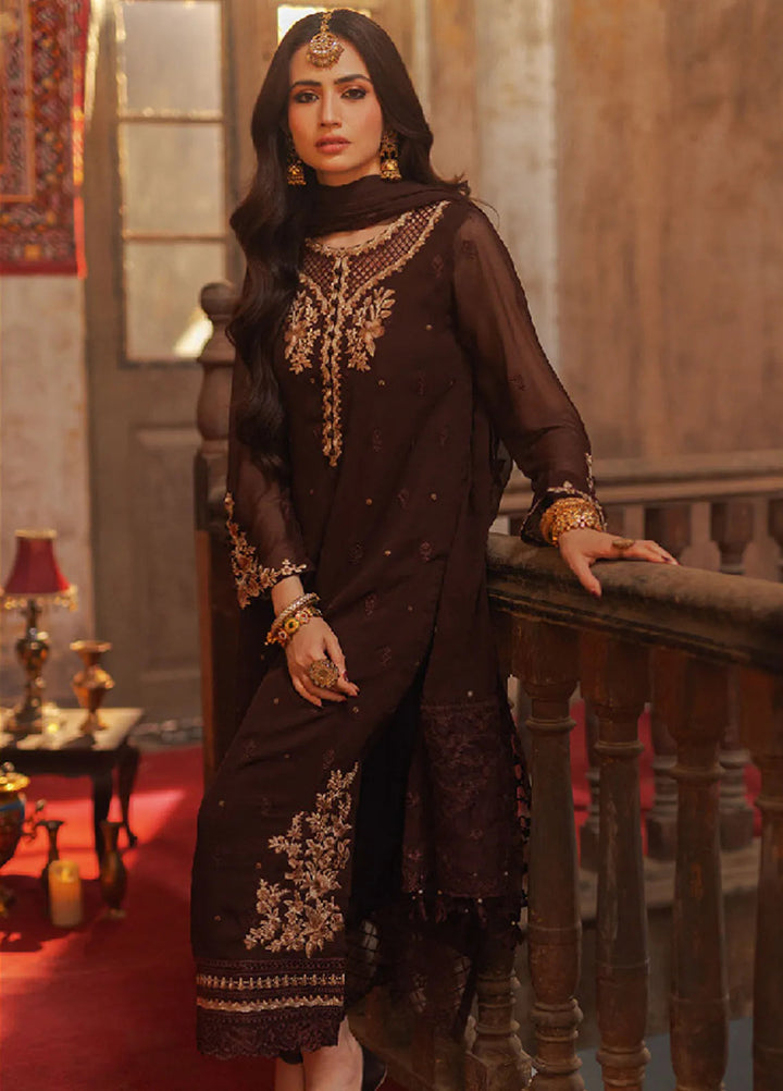 Luxe by Azure Embroidered Chiffon Suits Unstitched 3 Piece AZU24LE AAAS-126 Amber Aura  - Festive Collection
