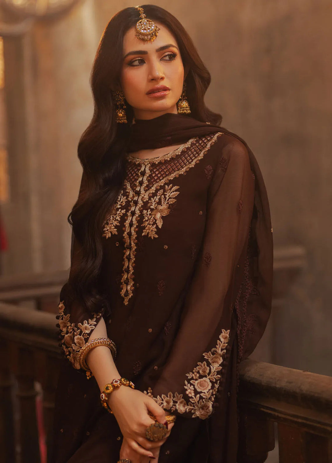 Luxe by Azure Embroidered Chiffon Suits Unstitched 3 Piece AZU24LE AAAS-126 Amber Aura  - Festive Collection