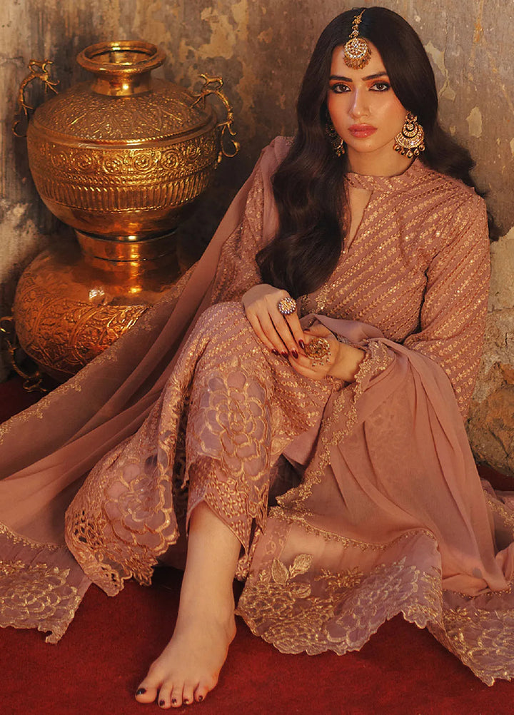 Luxe by Azure Embroidered Chiffon Suits Unstitched 3 Piece AZU24LE ALAS-125 Azalea - Festive Collection