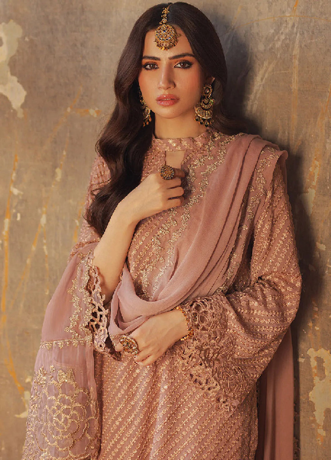 Luxe by Azure Embroidered Chiffon Suits Unstitched 3 Piece AZU24LE ALAS-125 Azalea - Festive Collection