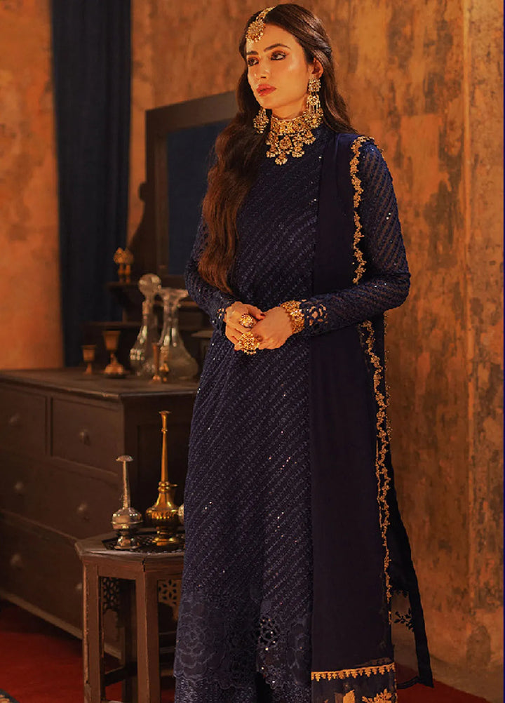 Luxe by Azure Embroidered Chiffon Suits Unstitched 3 Piece AZU24LE ASAS-125 Aqua Serene - Festive Collection