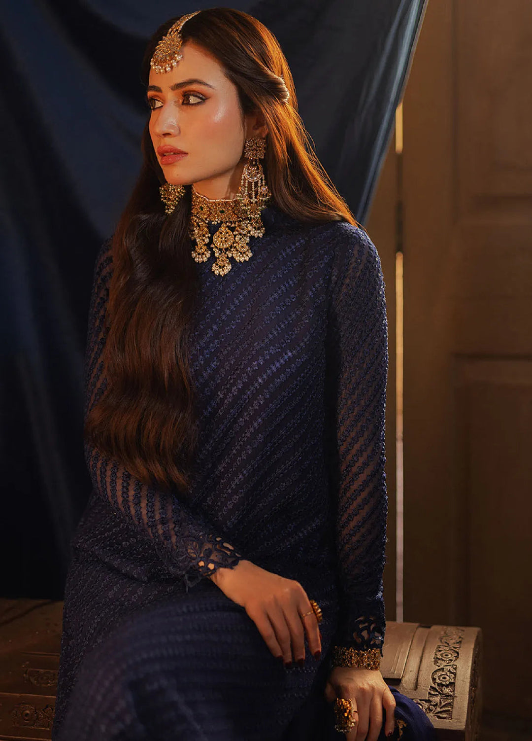 Luxe by Azure Embroidered Chiffon Suits Unstitched 3 Piece AZU24LE ASAS-125 Aqua Serene - Festive Collection