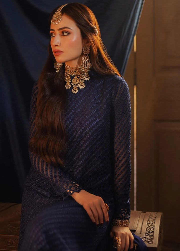 Luxe by Azure Embroidered Chiffon Suits Unstitched 3 Piece AZU24LE ASAS-125 Aqua Serene - Festive Collection