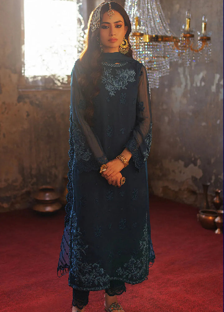 Luxe by Azure Embroidered Chiffon Suits Unstitched 3 Piece AZU24LE BBAS-123 Botanical Bliss - Festive Collection