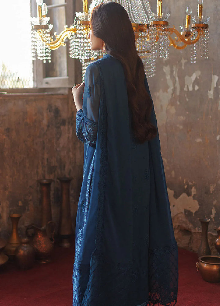 Luxe by Azure Embroidered Chiffon Suits Unstitched 3 Piece AZU24LE BBAS-123 Botanical Bliss - Festive Collection