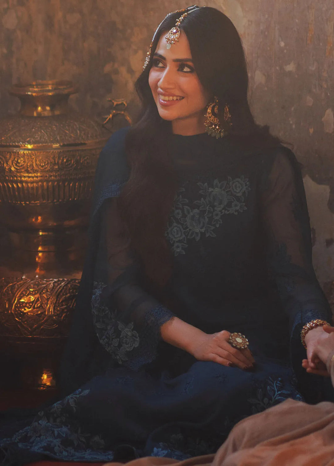 Luxe by Azure Embroidered Chiffon Suits Unstitched 3 Piece AZU24LE BBAS-123 Botanical Bliss - Festive Collection