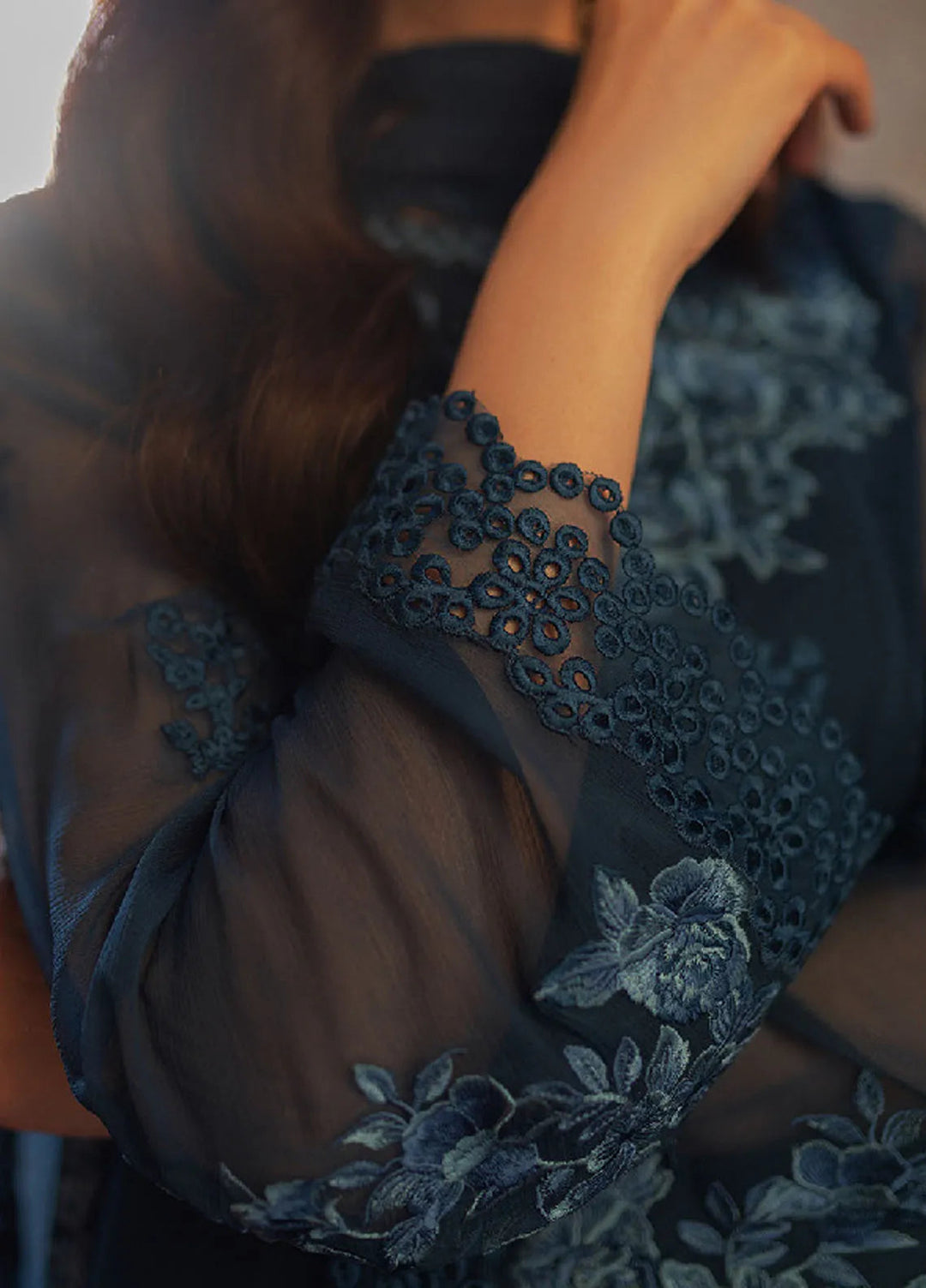 Luxe by Azure Embroidered Chiffon Suits Unstitched 3 Piece AZU24LE BBAS-123 Botanical Bliss - Festive Collection