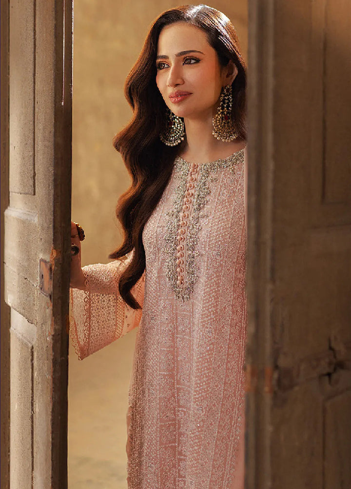 Luxe by Azure Embroidered Chiffon Suits Unstitched 3 Piece AZU24LE CHAS-122 Coral Haze - Festive Collection