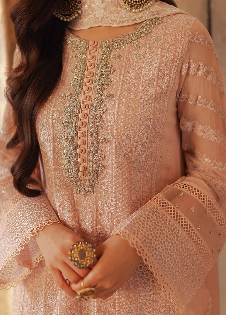 Luxe by Azure Embroidered Chiffon Suits Unstitched 3 Piece AZU24LE CHAS-122 Coral Haze - Festive Collection